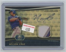 Marketplace image: 2012 Bowman Platinum #AR-NC Nelson Cruz Patch Autograph Superfractor 1/1