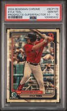 Marketplace image: 2024 BOWMAN CHROME PROSPECTS SUPERFRACTOR 1/1 #BCP178 KYLE TEEL 1/1 PSA 10