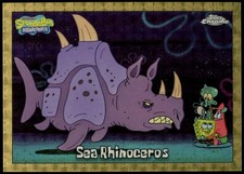 Marketplace image: Topps Chrome SpongeBob Sea Rhinoceros 1/1 Superfractor (Campfire Song) Squidward