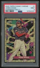 Marketplace image: JAMES WOOD 2025 TOPPS CHROME COSMIC #1 SUPERFRACTOR 1/1 RC PSA 9