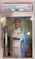 Marketplace image: 2020 Topps Chrome Formula 1 George Russell 70th-Superfractor AMG PSA 9 Pop 1