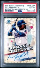Marketplace image: 2021 Bowman Chrome Maximo Acosta 40 Man Futures Superfractor Auto 1/1 PSA 10