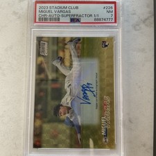 Marketplace image: 2023 STADIUM CLUB CHROME MIGUEL VARGAS ROOKIE AUTO-SUPERFRACTOR 1/1 NEAR MINT RC
