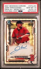 Marketplace image: 2021 Bowman Chrome 1st Josh Winckowski Boston Red Sox Auto Superfractor 1/1