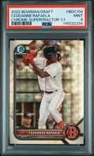 Marketplace image: 2022 BOWMAN DRAFT CHROME-SUPERFRACTOR 1/1 #BDC104 CEDDANNE RAFAELA 1/1 PSA 9