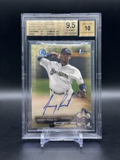 Marketplace image: 2017 Bowman Freddy Peralta Superfractor 1st Auto BGS 9.5 METS BREWERS CPA-FP