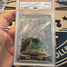 Marketplace image: PSA 10 GEM MT 2017 Topps UFC Chrome Demetrious Johnson UFC Superfractor 1/1