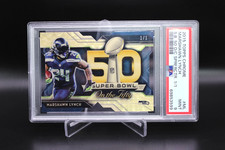 Marketplace image: 2015 Topps Chrome Super Bowl 50 Die-Cut Superfractor Marshawn Lynch 1/1 PSA 9