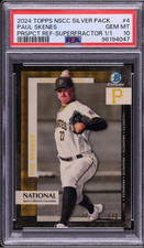 Marketplace image: Paul Skenes 2024 Topps Silver Pack Refractor Superfractor ROOKIE Card 1/1