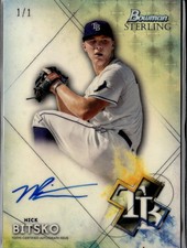 Marketplace image: Nick Bitsko 2021 Bowman Sterling Auto Autograph SUPERFRACTOR 1/1 Tampa Bay Rays