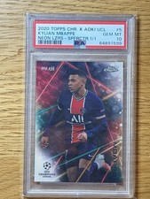 Marketplace image: 2020-21 Topps Chrome X Aoki UEFA CL Kylian Mbappe Neon Lazers Superfractor 1/1