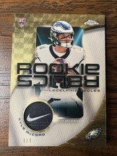 Marketplace image: Topps Chrome 2025 NFL Eagles RC Kyle McCord Rookie Relics Superfractor 1/1 Nike
