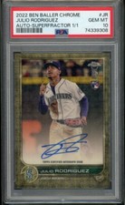 Marketplace image: 2022 Topps Ben Baller Chrome Julio Rodriguez SUPERFRACTOR Auto 1/1 PSA 10  RC