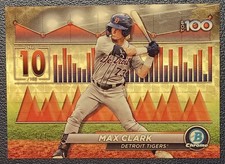 Marketplace image: 2024 Bowman Chrome Scouts Top 100 Max Clark Gold SuperFractor 1/1 (RC) - Detroit