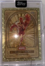 Marketplace image: Marvel Mint Topps Chrome Human Torch  Superfractor Gold 1/1 Minted