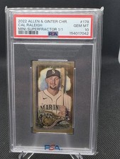 Marketplace image: CAL RALEIGH 2022 TOPPS ALLEN & GINTER 178 ROOKIE MINI SUPERFRACTOR RC 1/1 PSA 10