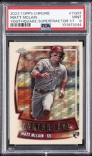 Marketplace image: 2023 TOPPS CHROME YOUTHQUAKE UPDATE-SUPERFRACTOR 1/1 #YQ97 MATT MCLAIN 1/1 PSA 9