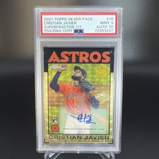 Marketplace image: Cristian Javier 2021 Topps Chrome RC Superfractor #1/1 auto PSA 9/10 Astros