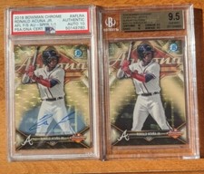 Marketplace image: 2018 Ronald Acuna Jr Bowman Chrome Superfractor Auto Rookie  Both Cards,  Gem 💎