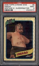 Marketplace image: 2008 Topps Chrome Wwe Heritage III Superfractor #9 Umaga /25 PSA 9