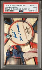 Marketplace image: 2025 Bowman Chrome JUAN CABADA Prime Chrome Signature Superfractor Auto 1/1
