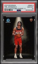 Marketplace image: Topps 2025 Bowman Tre Johnson III Spotlights Superfractor BNB-6 1/1 PSA 10 RC