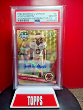 Marketplace image: 2023 Topps Bowman Chrome 1st Auto Superfractor Joseph Griffin PSA 10 THREE KINGS