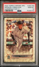 Marketplace image: 2022 Topps Chrome update MLB SPENCER TORKELSON RC Super Fractor 1/1 PSA 10