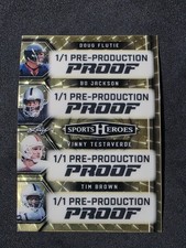 Marketplace image: 2025 Leaf Heroes Flutie, Jackson, Testaverde, Brown Gold Superfractor Proof  1/1