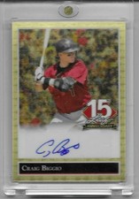 Marketplace image: CRAIG BIGGIO 2025 Leaf Anniversary Gold Stars Superfractor Auto Autograph 1/1