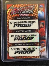Marketplace image: 2023 Leaf Braves Dale Murphy Ronald Acuna Chipper Jones Superfractor Proof # 1/1