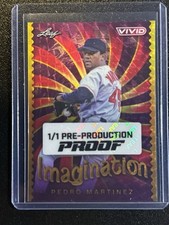 Marketplace image: 2023 Leaf Vivid Boston Red Sox HOF Pedro Martinez Gold Superfractor Proof #d 1/1