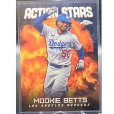 Marketplace image: 2023 Topps Chrome Baseball - Mookie Betts 23 - Action Stars Superfractor 1/1