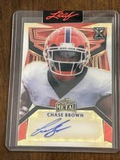 Marketplace image: 2023 Metal Autograph Gold Pre-Production Superfractor Chase Brown RC 1/1 Bengals
