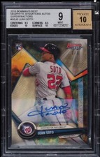 Marketplace image: 2018 BOWMAN'S BEST  SUPERFRACTOR JUAN SOTO ROOKIE AUTO NEOPHYTE 1/1 BGS 9 MINT