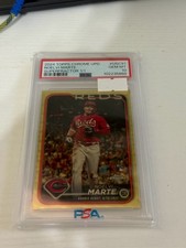 Marketplace image: 2024 Topps Chrome - Noelvi Marte #177 Gold Superfractor 1/1 PSA 10 POP 1 RC