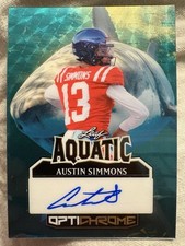 Marketplace image: AUSTIN SIMMONS 2025 LEAF OPTICHROME AQUATIC SUPERFRACTOR 1/1 AUTO OLE MISS