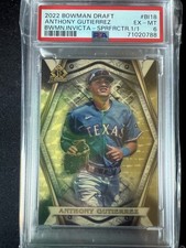 Marketplace image: 2022 Bowman Draft Invicta Anthony Gutierrez SuperFractor 1/1 PSA 6 (RC)