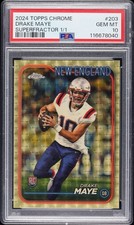 Marketplace image: 2024 TOPPS CHROME SUPERFRACTOR 1/1 #203 DRAKE MAYE ROOKIE RC 1/1 PSA 10