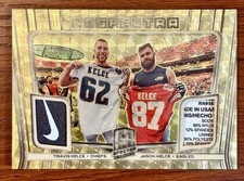 Marketplace image: 2020 Spectra Respectra Travis Kelce / Jason Kelce 1/1 GAME USED Superfractor Wow