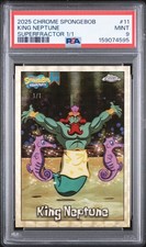 Marketplace image: 2025 Topps Chrome Spongebob 25th Anniversary #11 King Neptune Superfractor 1/1
