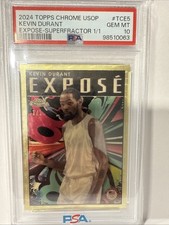 Marketplace image: 2024 Tops Chrome USOP Kevin Durant Gold Superfractor 1/1 PSA 10