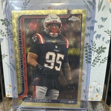 Marketplace image: 2025 Topps Chrome Khyiris Tonga Patriots #214 SuperFractor 1/1