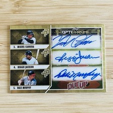 Marketplace image: MIGUEL CABRERA, REGGIE JACKSON, DALE MURPHY 2025 Leaf Superfractor Auto 1/1