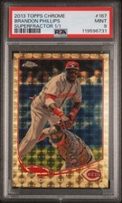 Marketplace image: 2013 Topps Chrome #167 Brandon Phillips Superfractor 1/1 PSA 9
