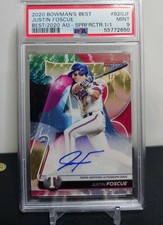 Marketplace image: Justin Foscue SUPERFRACTOR 1/1 2020 Bowmans Best Auto RC Texas Rangers PSA 9 SSP