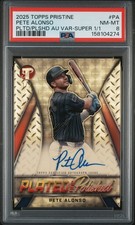 Marketplace image: 2025 Topps Pristine Pete Alonso Plated And Polished Superfractor Auto 1/1 PSA 8