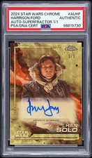 Marketplace image: 2024 Topps Chrome Star Wars Han Solo Harrison Ford Superfractor 1/1 Auto