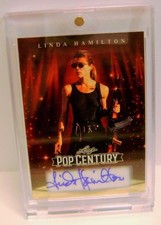 Marketplace image: LINDA HAMILTON SARAH TERMINATOR GOLD SUPERFRACTOR 1/1 AUTO LEAF POP CENTURY 2026