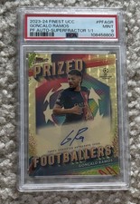 Marketplace image: 2023-24 Topps Finest Goncalo Ramos Prized Footballer 1/1 Superfractor Auto Psa 9